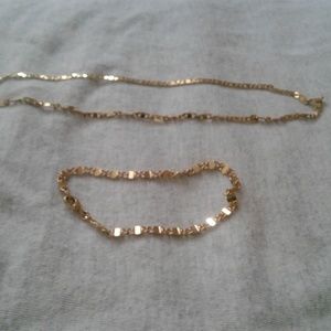 Authentic Gold Plated Necklace With Bracelet
